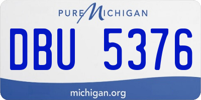 MI license plate DBU5376