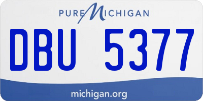 MI license plate DBU5377