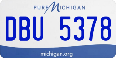 MI license plate DBU5378