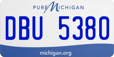 MI license plate DBU5380