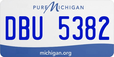 MI license plate DBU5382