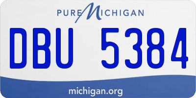 MI license plate DBU5384