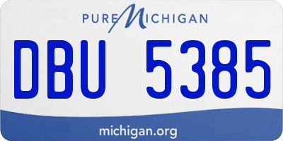 MI license plate DBU5385