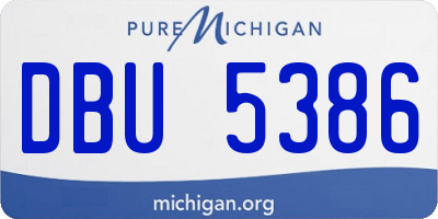 MI license plate DBU5386