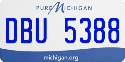 MI license plate DBU5388