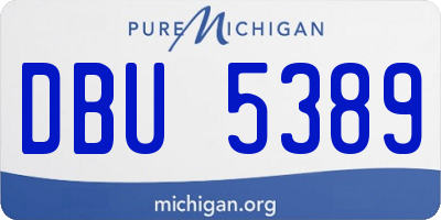 MI license plate DBU5389