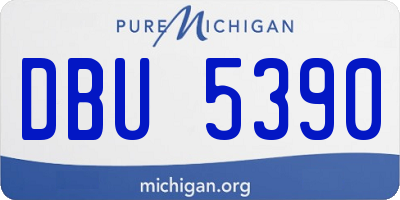 MI license plate DBU5390