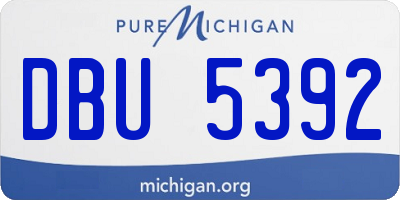 MI license plate DBU5392