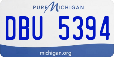 MI license plate DBU5394