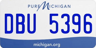 MI license plate DBU5396