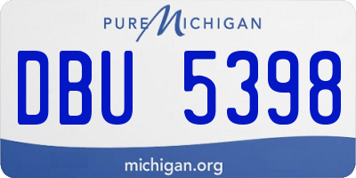 MI license plate DBU5398
