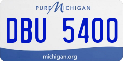 MI license plate DBU5400