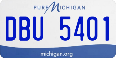 MI license plate DBU5401
