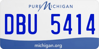 MI license plate DBU5414