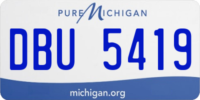 MI license plate DBU5419