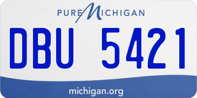 MI license plate DBU5421