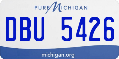 MI license plate DBU5426