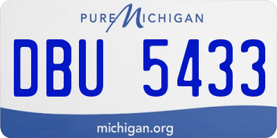 MI license plate DBU5433
