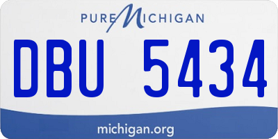 MI license plate DBU5434