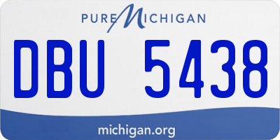 MI license plate DBU5438