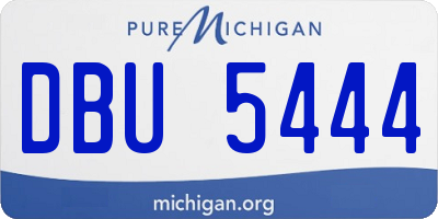 MI license plate DBU5444