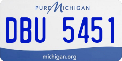 MI license plate DBU5451