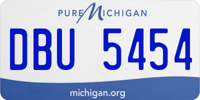 MI license plate DBU5454