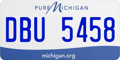 MI license plate DBU5458