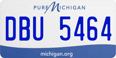 MI license plate DBU5464