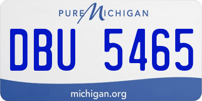 MI license plate DBU5465