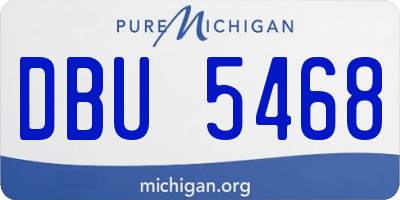 MI license plate DBU5468