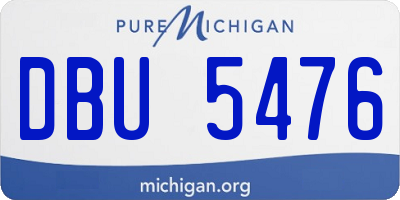 MI license plate DBU5476
