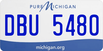 MI license plate DBU5480