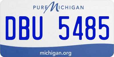 MI license plate DBU5485