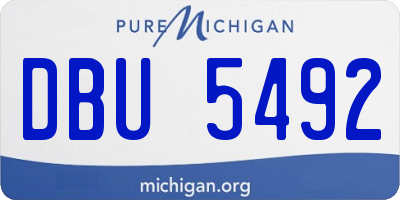 MI license plate DBU5492