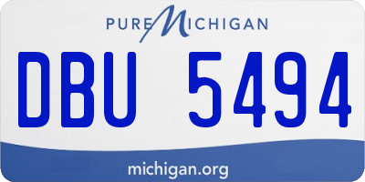 MI license plate DBU5494