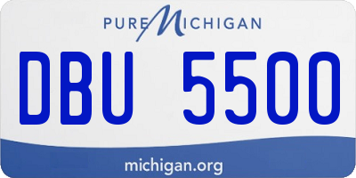 MI license plate DBU5500