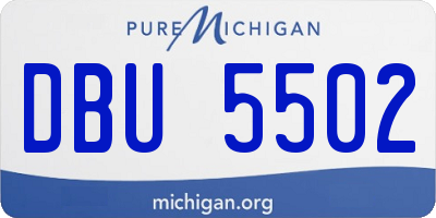 MI license plate DBU5502