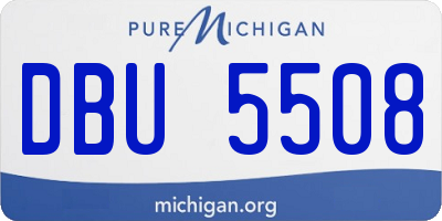 MI license plate DBU5508
