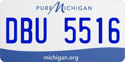 MI license plate DBU5516