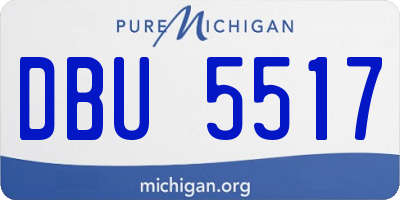 MI license plate DBU5517