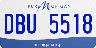 MI license plate DBU5518