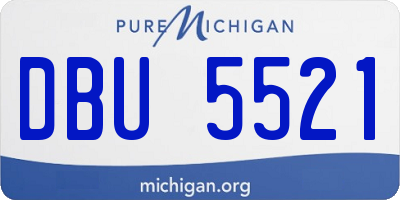 MI license plate DBU5521