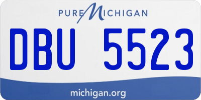 MI license plate DBU5523
