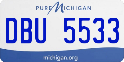 MI license plate DBU5533