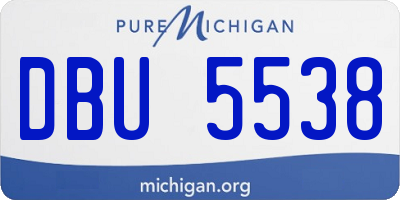 MI license plate DBU5538