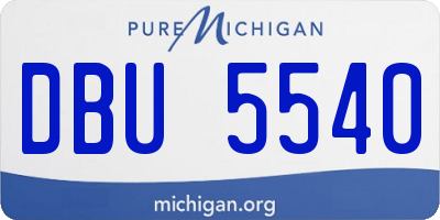 MI license plate DBU5540