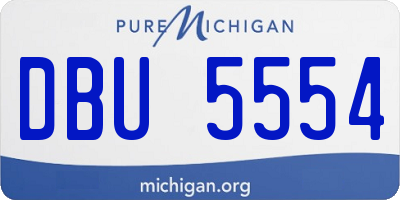 MI license plate DBU5554