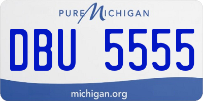 MI license plate DBU5555