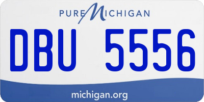 MI license plate DBU5556